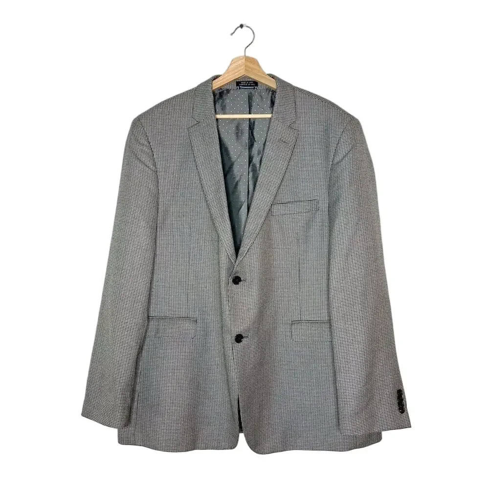 Tommy Hilfiger Grey Black white Check Houndstooth Blazer Jacket 48L